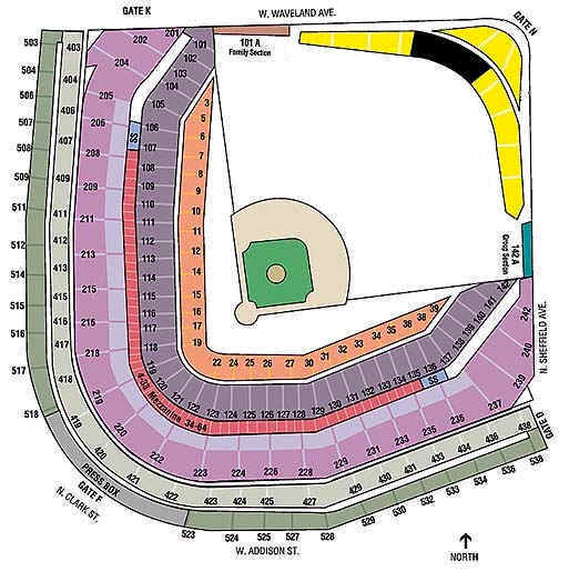 wrigley field chicago cubs seating chart